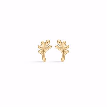 Silver earring - gilded leaf